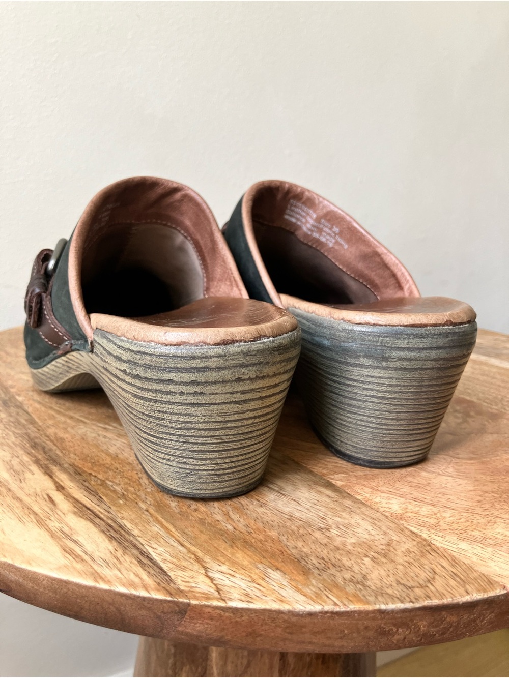 Dansko | Melanie Suede Western Braided Leather Strap Heeled Mule - Picture 4 of 8